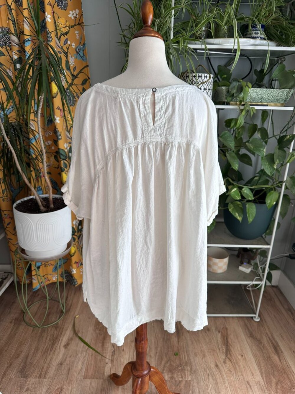 Free People We The Free White Oversized Tunic Top XL Boho Flowy - Picture 6 of 12